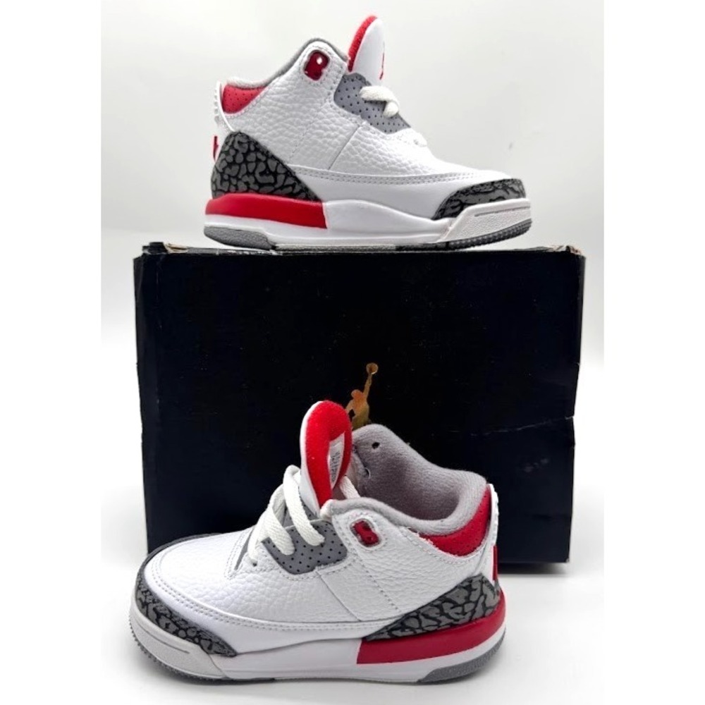Nike Air Jordan 3 Retro TD Fire Red White Black Toddler Size 7C DM0968-160 Box